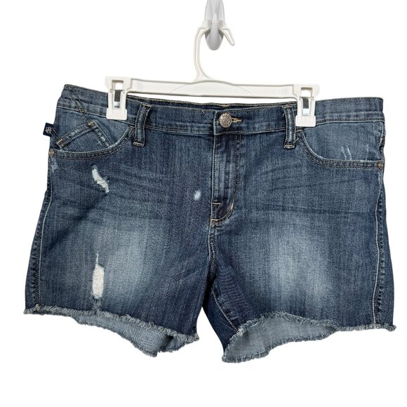 Rock & Republic Pants - Rock & Republic Shorts Womens 16 Blue Hula Distressed Grunge Raw Hem